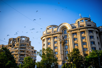 Buildings in the center of Bucharest city