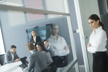 Pretty young woman in the office