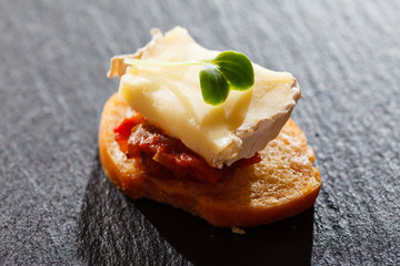 canape with cheese