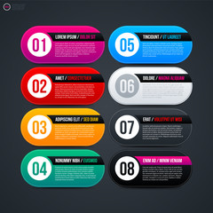 Eight colorful options for web design. EPS 10