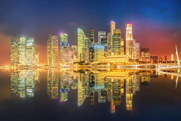 Fototapeta premium Singapore Skyline and view of Marina Bay