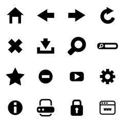 Vector black browser icon set