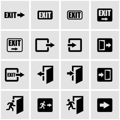Vector black exit icon set
