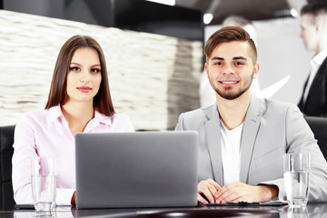 Business people working in conference room