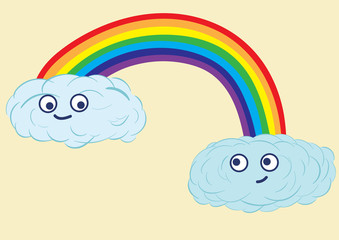 Clouds and rainbow