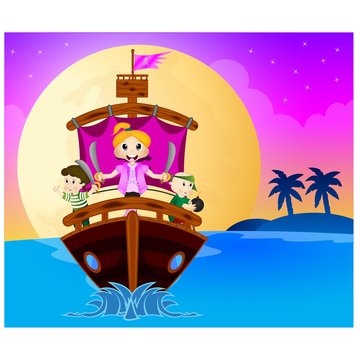 Little Pirates Sailing With Their Ship © warawiri