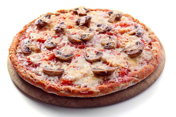 Tasty pizza with vegetables isolated on white
