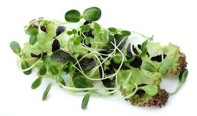 Fresh mixed green salad isolated on white © Africa Studio