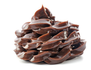 Delicious chocolate cream isolated on white
