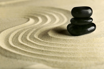 Zen garden with stones for relaxation