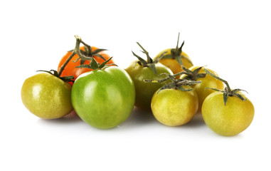 Green tomatoes isolated on white