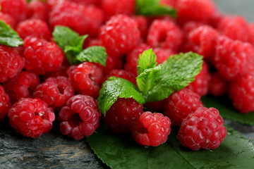Sweet raspberries background