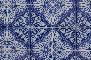 Detail of some typical portuguese tiles