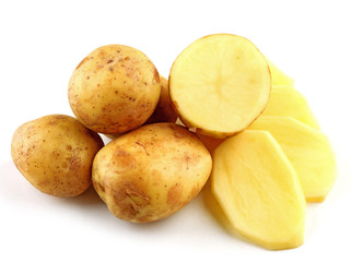 young potatoes isolated on white