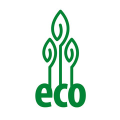 eco vector logo in the form of plant