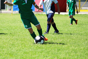 Obraz premium Football soccer match for children.