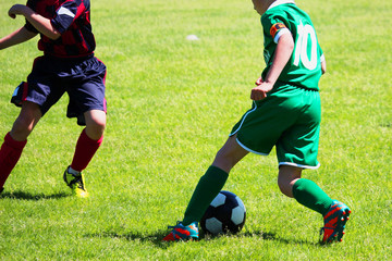 Football soccer match for children.