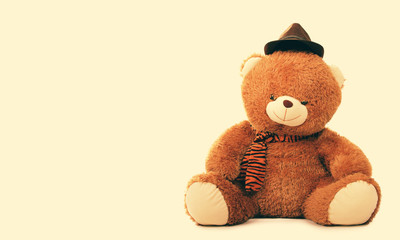 Classic teddy bear with copyspace