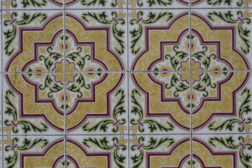 Detail of some typical portuguese tiles