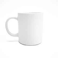 white cup on a white background. mock up