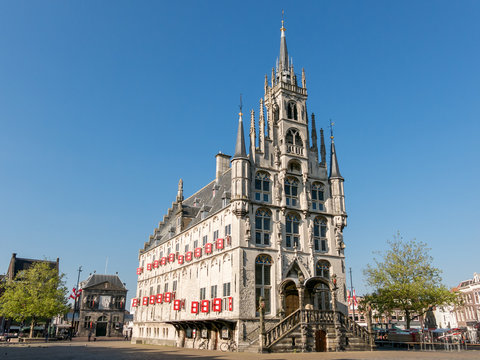 Town Hall On Market Square In Gouda City, Netherlands