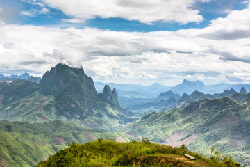 Landscape around Kasi in North Laos