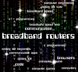 Broadband Routers Represents World Wide Web And Computing