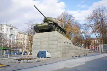 ORYOL, RUSSIA - November 02, 2014: Monument to the Russian tanks