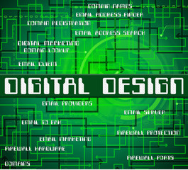 Digital Design Represents High Tec And Computing