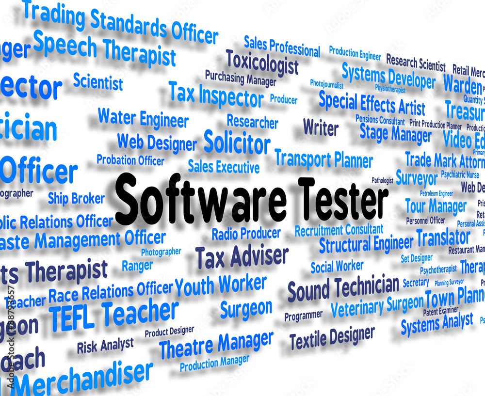 Poster software tester means investigator occupations and softwares