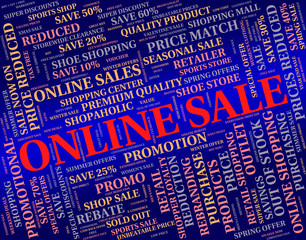 Obraz premium Online Sale Means World Wide Web And Bargain