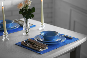 Beautiful table setting close up