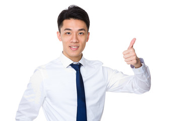Businessman with thumb up