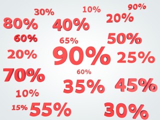 Discounts Floating (with nice depth of field). Clearance sell