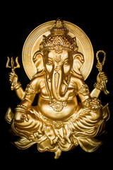 Golden Hindu God Ganesh.