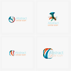 Clean elegant circle shaped abstract geometric logo. Universal