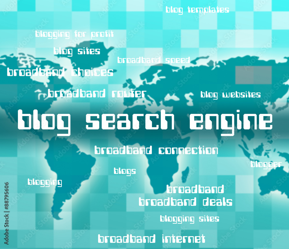 Poster blog search engine indicates gathering data and analyse