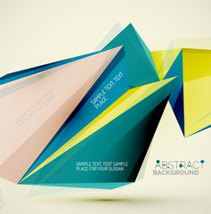 Geometric shapes in the air. Vector abstract background