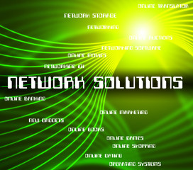 Fototapeta na wymiar Network Solutions Represents Global Communications And Communica