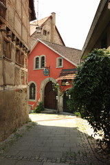 Fototapeta na wymiar Ravensburg, Gasse mit historischen Häusern