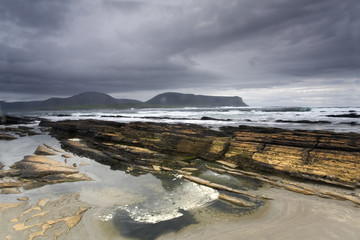 Warbeth Bay, Orkney with a storm coming