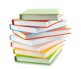 Colorful books isolated on white