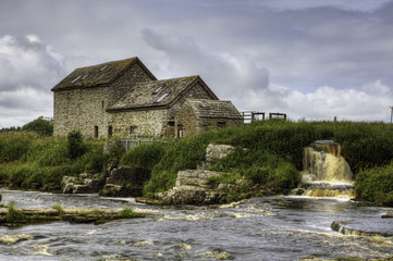Fototapeta na wymiar An old stone mill in Thurso, Scotland