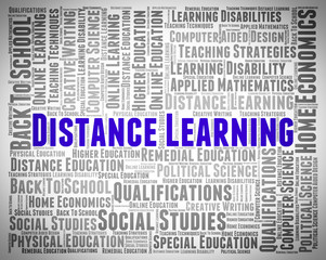 Distance Learning Words Represents Study Text And Education