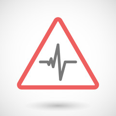 Warning signal with a heart beat sign