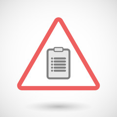 Warning signal with a report