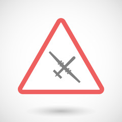 Obraz premium Warning signal with a war drone