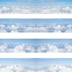 Clouds and blue sky seamless pattern background