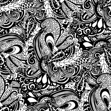 Abstract doodle seamless pattern