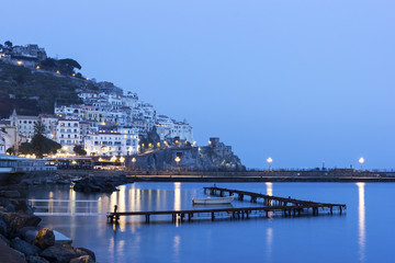 Fototapeta na wymiar View on Amalfi in the evening, Italy